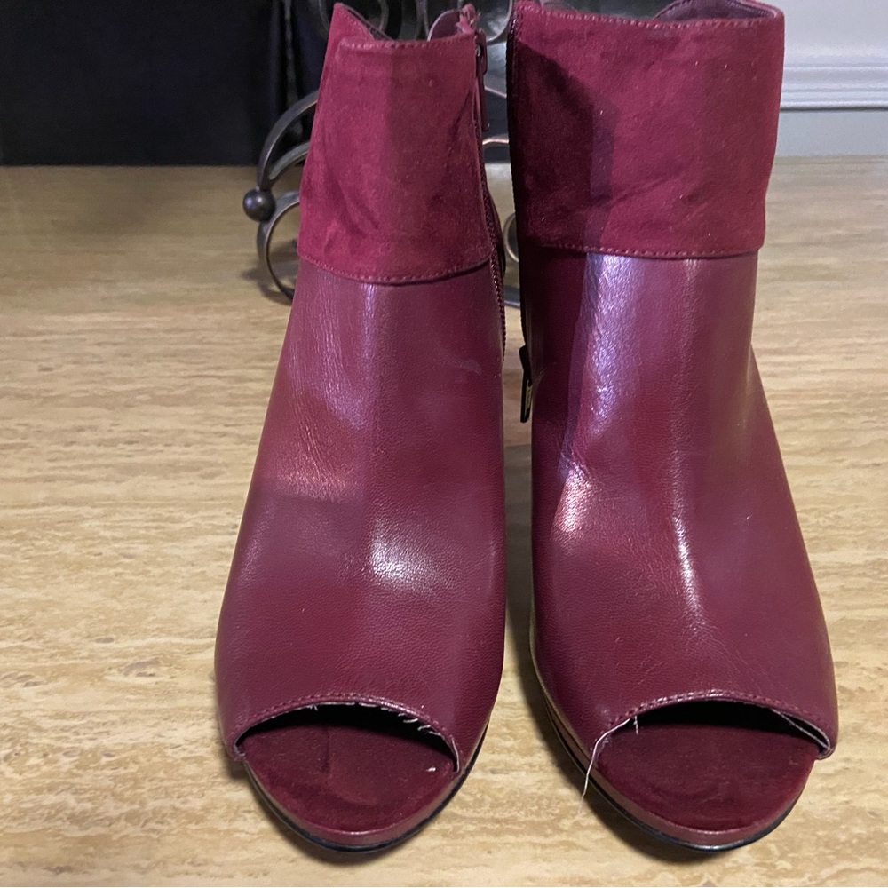 Nine West Burgundy Ankle Booties